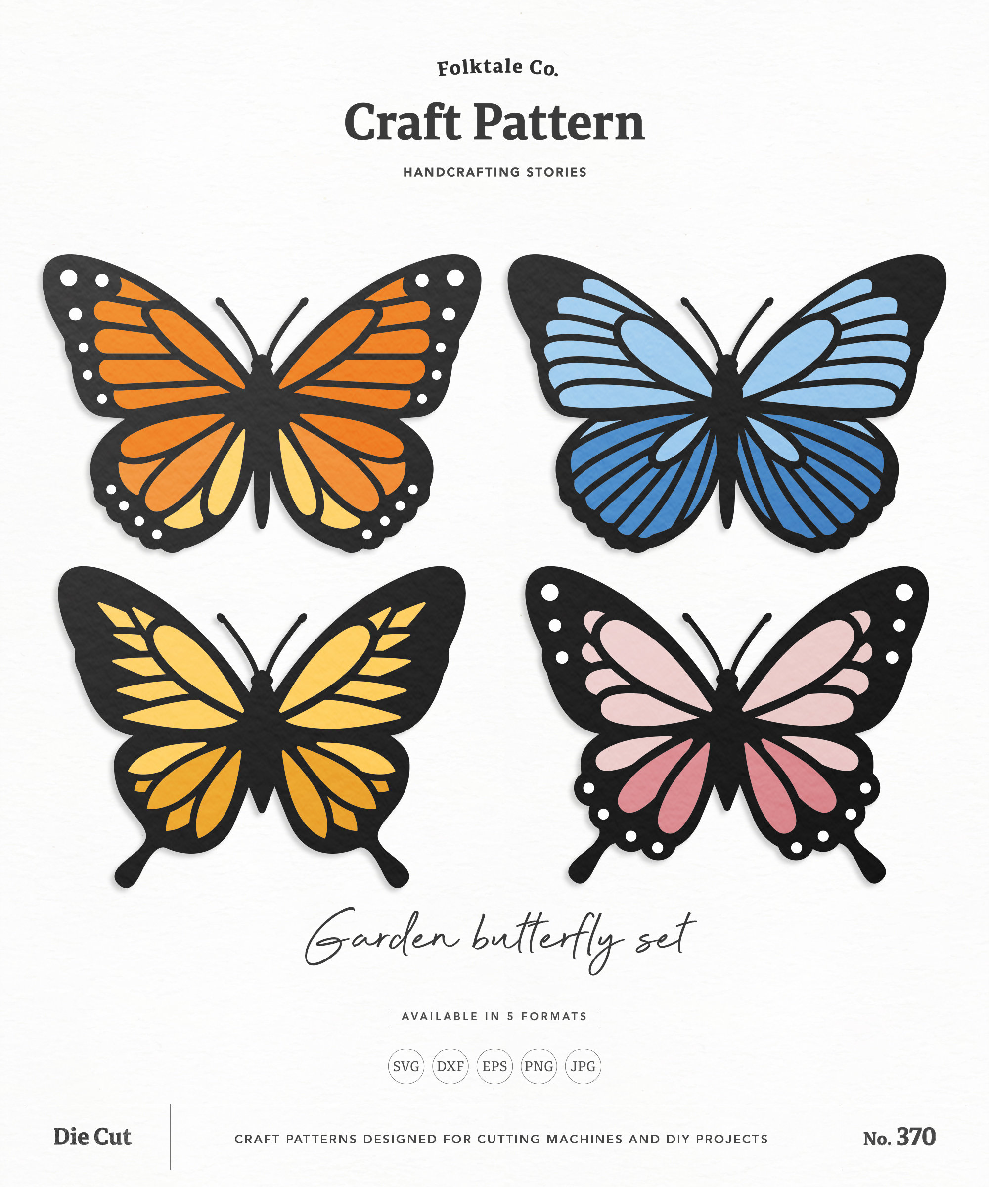 Butterfly SVG Bundle, Butterfly Wall Art SVG, Paper Butterfly Template,  Butterfly Clipart, Silhouette Cut Files, Cricut Cut Files / FT00370