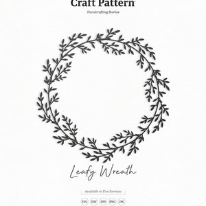 Leafy Wreath SVG, Wreath SVG, Monogram Frame SVG, Flower Frame, Laurel Wreath Clipart, Silhouette Cut Files, Cricut Cut Files / FT00309