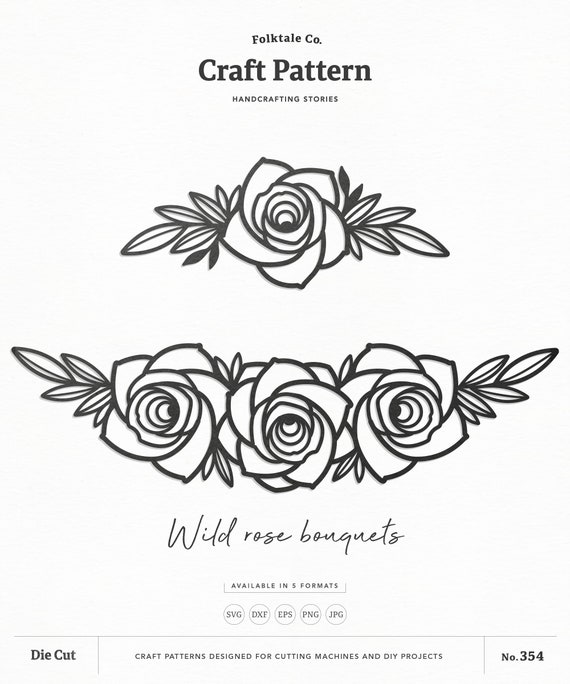 Download Wild Rose Bouquets Svg Craft Pattern Flower Svg Rose Svg Etsy