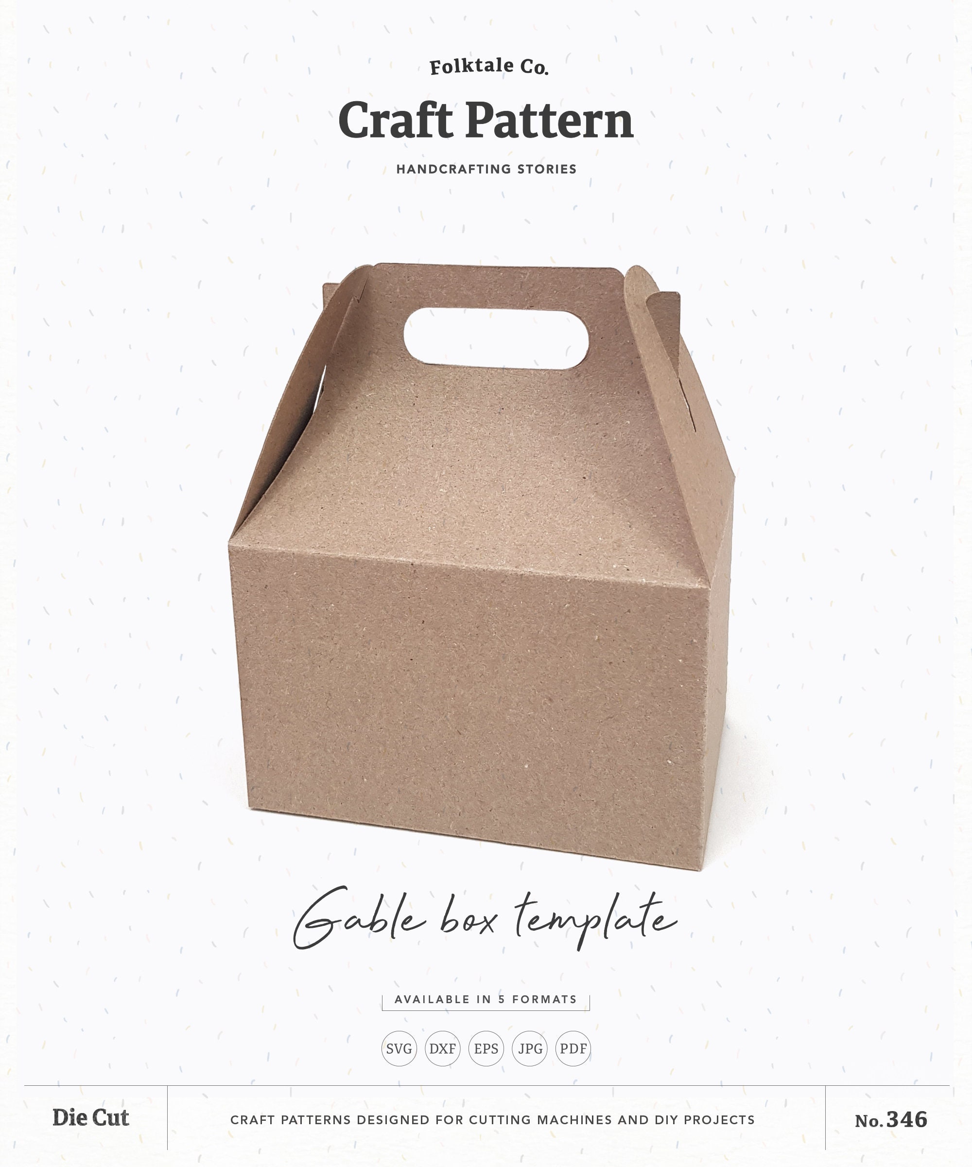 Download Large Gable Box Template Svg Gift Box Svg Favor Box Svg Etsy