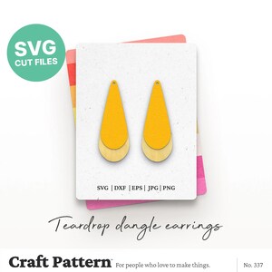 Teardrop Dangle Earrings SVG, Earring Template, Glowforge SVG, Laser Cut Files, Silhouette Cut Files, Cricut Cut Files / FT00337