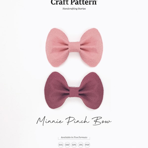 Minnie Pinch Bow Template SVG, Minnie Bow SVG, Bow Template, Hair Bow Template, Silhouette Cut Files, Cricut Cut Files / FT00318