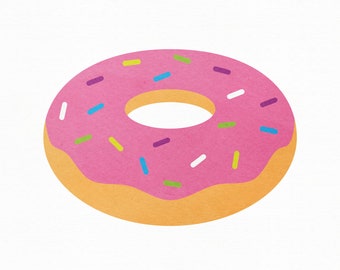 Donut SVG Craft Pattern, Sprinkle Donut SVG, Doughnut SVG, Donut Cut File, Donut Clipart, Silhouette Cut Files, Cricut Cut Files / FT00210