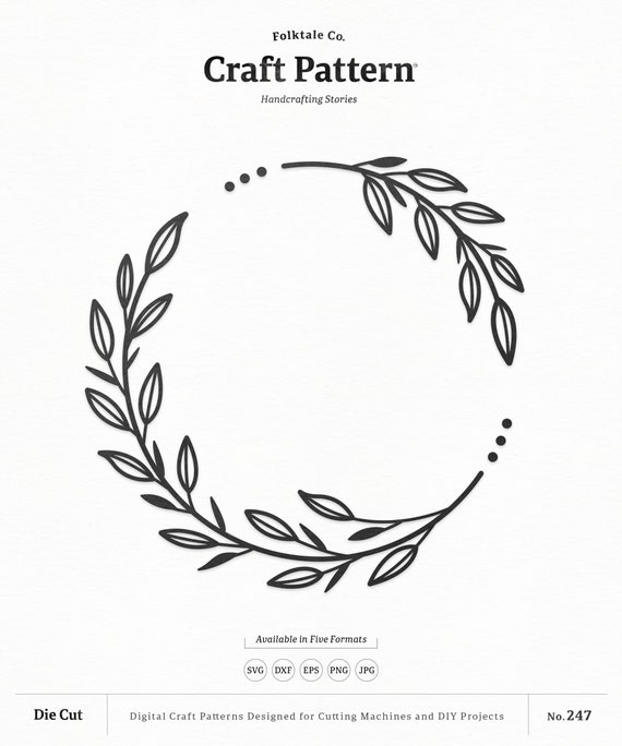 Download Decorative Leaf Wreath Svg Craft Pattern Flower Svg Wedding Etsy