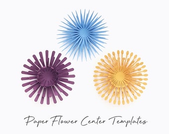 Giant Paper Flower Center Templates SVG, Paper Flower Centers SVG, Paper Flower Cut File, Silhouette Cut Files, Cricut Cut Files / FT00305