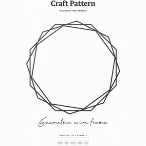 Geometric Wire Frame SVG, Geometric Monogram Frame SVG, Geometric Frame SVG, Frame Clipart, Silhouette Cut Files, Cricut Cut Files / FT00353