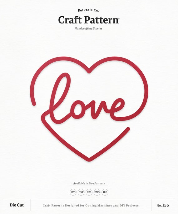 Love Heart Svg Craft Pattern Love Svg Valentines Svg Heart Etsy