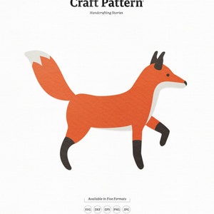 Fox SVG Craft Pattern, Cute Fox SVG, Woodland Fox SVG, Fox Cut File, Fox Clipart, Silhouette Cut Files, Cricut Cut Files / FT00217