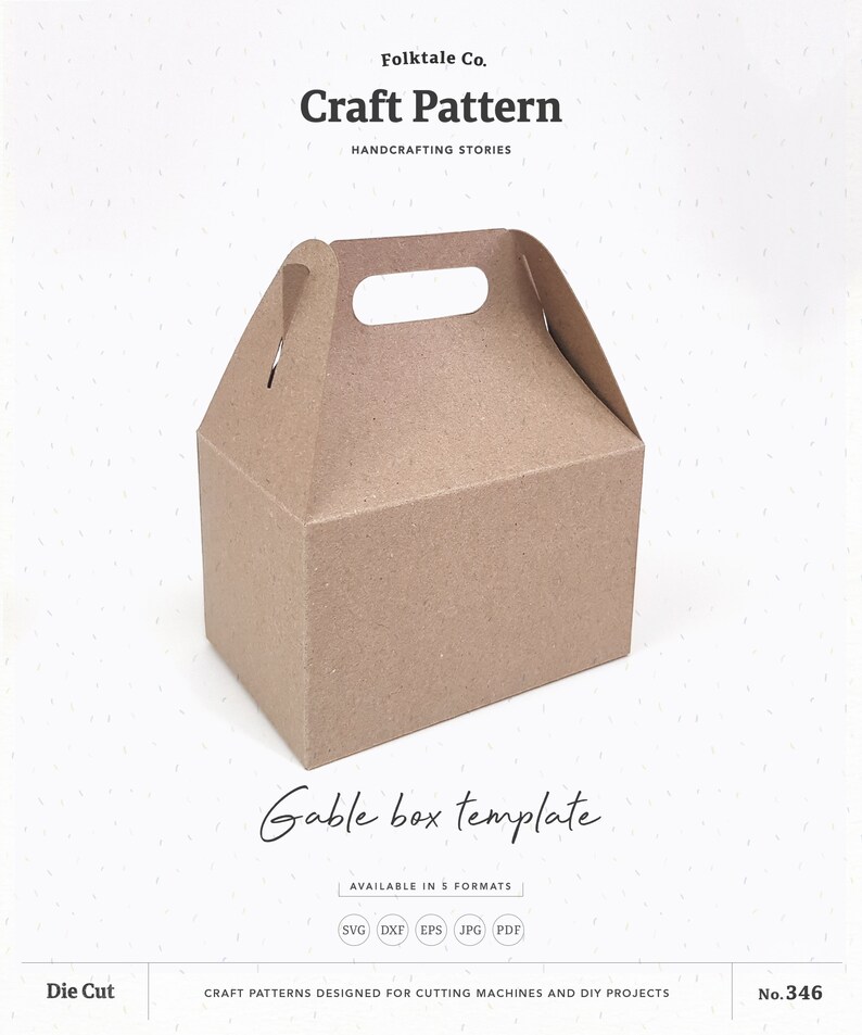 Download Large Gable Box Template SVG Gift Box SVG Favor Box SVG | Etsy