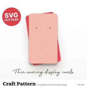 Thin Earring Display Cards SVG, Earring Cards SVG, Jewellery Display Template, Silhouette Cut Files, Cricut Cut Files / FT00185
