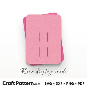 Bow Display Card SVG, 3.5&quot; x 2.5&quot; Bow Cards SVG, Bow Display Template SVG, Hair Bow Template, Silhouette Cut File, Cricut Cut Files / CP0121