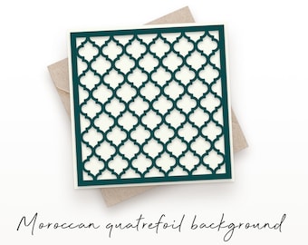 Moroccan Quatrefoil Background SVG, Quatrefoil Pattern SVG, Stencil SVG, Pattern Cut File, Silhouette Cut Files, Cricut Cut Files / FT00294