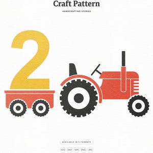 Birthday Tractor SVG, Farm Birthday SVG, Birthday SVG, Farm Svg, Tractor Svg, Farm Clipart, Silhouette Cut Files, Cricut Cut Files / FT00363