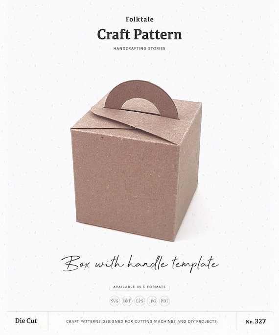 Download Box With Handle Template Svg Gift Box Svg Favor Box Svg Etsy