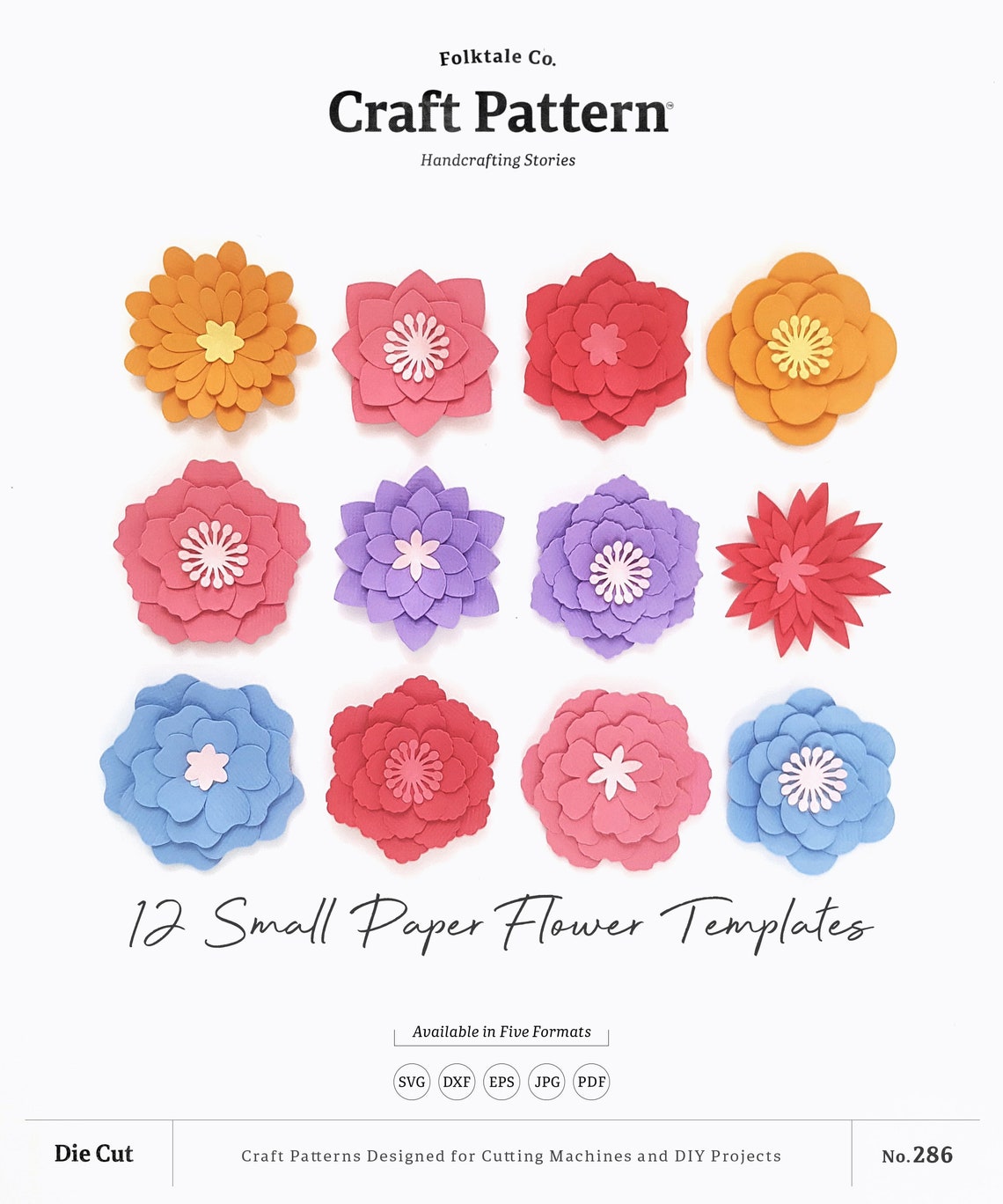 Small Paper Flower Templates SVG Paper Flowers SVG DIY Paper Etsy