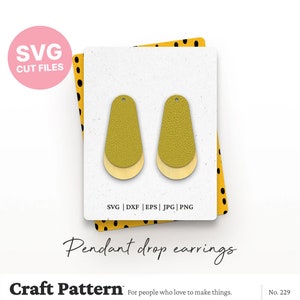 Pendant Earrings SVG, Earring SVG, Earring Template, Glowforge SVG, Laser Cut Files, Silhouette Cut Files, Cricut Cut Files / FT00229