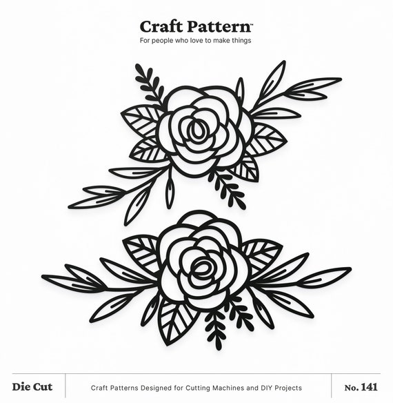 Flower Borders SVG, Flowers Sublimation, Roses SVG, Flower SVG, Floral Clipart, Silhouette Cut Files, Cricut Cut Files / FT00141