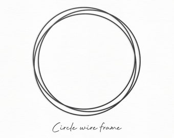 Circle Wire Frame SVG, Circle Monogram Frame SVG, Circle Frame SVG, Frame Clipart, Silhouette Cut Files, Cricut Cut Files / FT00307