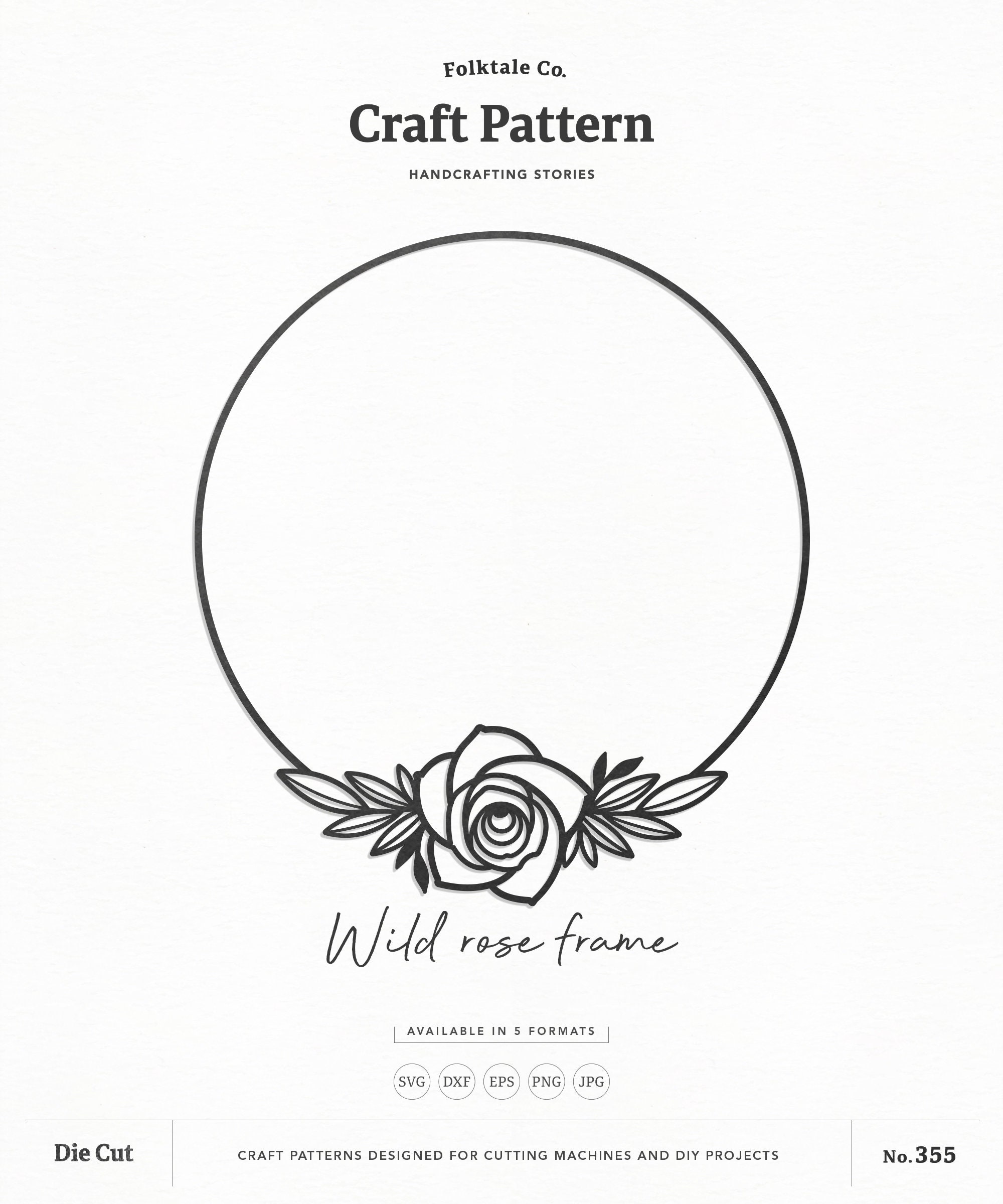Wild Rose Frame SVG Craft Pattern, Flower SVG, Rose SVG, Floral Frame,  Floral Clipart, Silhouette Cut Files, Cricut Cut Files / FT00355