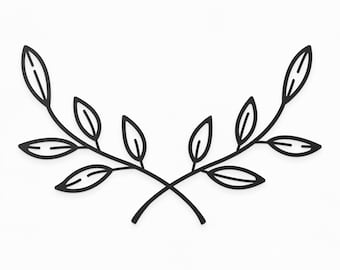 Leaf Flourish, Flourish Sublimation, Laurel Wreath SVG, Wreath SVG, Wreath Clipart PNG, Silhouette Cut Files, Cricut Cut Files / FT00130