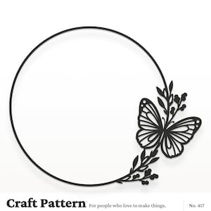 Schmetterling Rahmen SVG, Schmetterling SVG, Monogramm SVG, Blumen SVG, Kranz Clipart, Silhouette Cut Files, Cricut Cut Files / FT00417