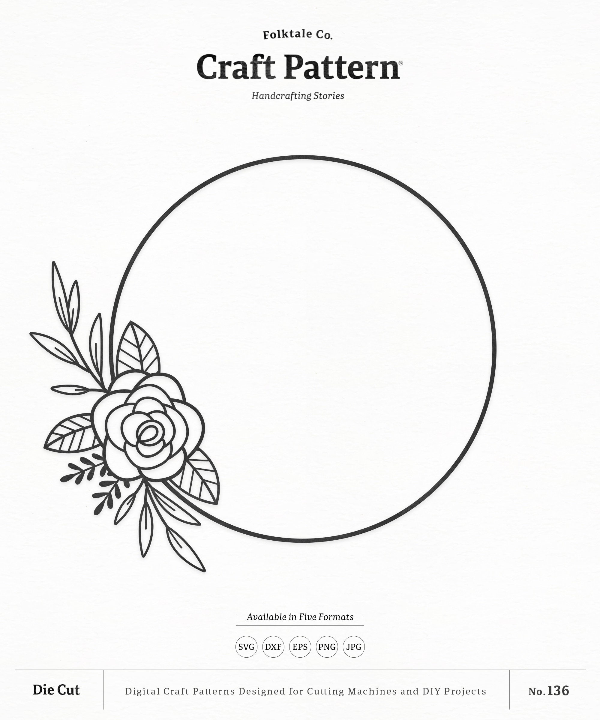 Download Flower Wreath SVG Craft Pattern Floral Frame SVG Flower SVG | Etsy