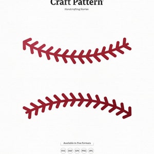 Baseball Stitches SVG Craft Pattern, Baseball SVG, Sport SVG, Baseball Clipart, Silhouette Cut Files, Cricut Cut Files / FT00196