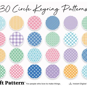 30 Circle Patterns SVG Craft Pattern, Keychain SVG, Key Ring SVG, Round Patterns, Silhouette Cut Files, Cricut Cut Files / FT00402