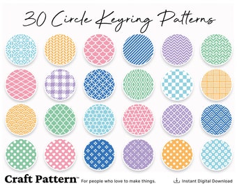 30 Circle Patterns SVG Craft Pattern, Keychain SVG, Key Ring SVG, Round Patterns, Silhouette Cut Files, Cricut Cut Files / FT00402