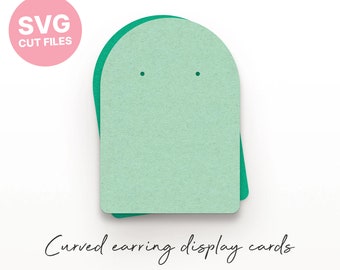 Curved Earring Display Cards SVG, Earring Cards SVG, Jewellery Display Template, Silhouette Cut Files, Cricut Cut Files / FT00248