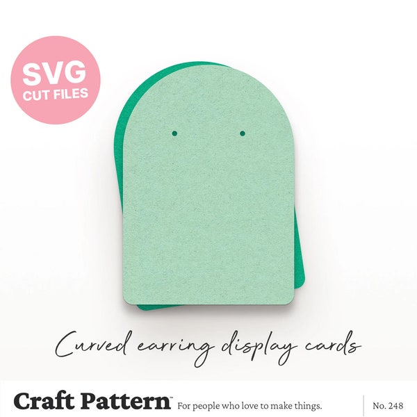 Curved Earring Display Cards SVG, Earring Cards SVG, Jewellery Display Template, Silhouette Cut Files, Cricut Cut Files / FT00248