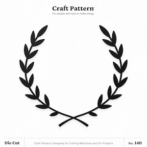 Lorbeerkranz SVG, Kranz Sublimation, Lorbeer SVG, Monogramm SVG, Kranz Clipart, Kranz png, Silhouette Cut File, Cricut Cut Files / FT00140