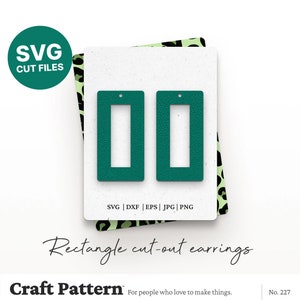 Boucles d’oreilles rectangulaires SVG, boucle d’oreille SVG, Modèle de boucle d’oreille, Glowforge SVG, fichiers de découpe laser, fichiers de coupe de silhouette, fichiers de coupe Cricut / FT00227