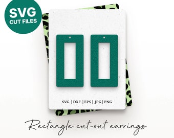 Rectangle Earrings SVG, Earring SVG, Earring Template, Glowforge SVG, Laser Cut Files, Silhouette Cut Files, Cricut Cut Files / FT00227