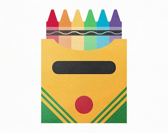 Box of Crayons SVG Craft Pattern, School SVG, Teacher SVG, Crayon