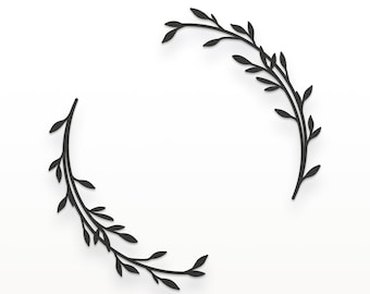 Wreath Frame SVG, Wreath SVG, Monogram SVG, Monogram Frame Clipart, Silhouette Cut Files, Cricut Cut Files / FT00416