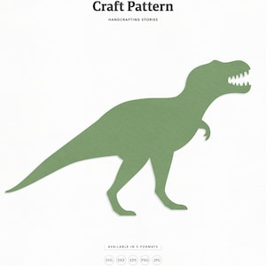 Padrão de artesanato T-Rex SVG, dinossauro SVG, arquivo de corte de silhueta de dinossauro, clipart de dinossauro, arquivos de corte de silhueta, arquivos de corte Cricut / FT00377