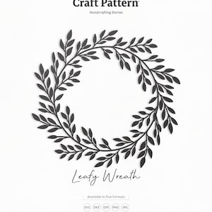 Wreath SVG, Leafy Wreath SVG, Monogram Frame SVG, Floral Frame, Laurel Wreath Clipart, Silhouette Cut Files, Cricut Cut Files / FT00310