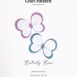 Butterfly Bow Template SVG, Bow SVG, Bow Template, Hair Bow Template, Silhouette Cut Files, Cricut Cut Files / FT00258