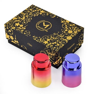 Wine Stoppers | Vacuum Wine Bottle Topper Set | Wine Gifts for Friends & Family | Gift Set