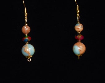 Copper wire earrings, handmade earrings, wire wrap earrings