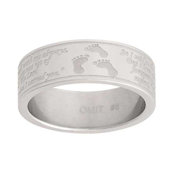 J127 Size 5 -10 Footprints Full Poem Exclusive Beautiful Elegant Design Ring One Moment In Time Mormon CTR LDS