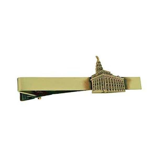 J107TBAG Nauvoo Temple Antique Gold Tie Bar One Moment In Time LDS Mormon CTR Tie Bar