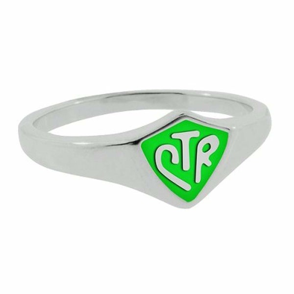 Q001G Size 4- 9 Stainless Steel Green RING One Moment In Time Mormon CTR LDS