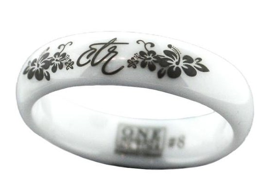 J128 Mormon LDS Unisex CTR Heavenly Flower White Diamond Ceramic
