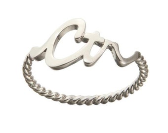 J173 Size 4- 9 Dainty With Letters Standard Stainless Steel Ring One Moment In Time Mormon CTR LDS