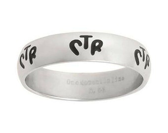 J66 RING Stainless Steel Repeat Curve One Moment in Time Mormon CTR LDS