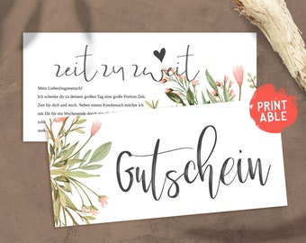 Gutschein Ausdrucken / personalisierter Geschenkgutschein / Karte blanko / individueller Gutschein