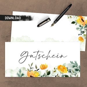 Gutschein Vorlage blanko / Gutscheinkarte zum Ausfüllen / drucken