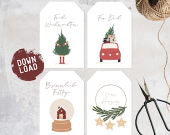 Gift tags Christmas set / labels / gift tags / download / Christmas tags